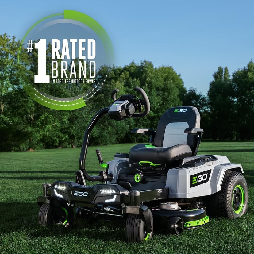 EGO Power+ Electric Riding Lawn Mower, 42" Deck with Zero Turn Radius, Includes (4) 56V 12.0Ah Batteries and Charger - ZT4205S