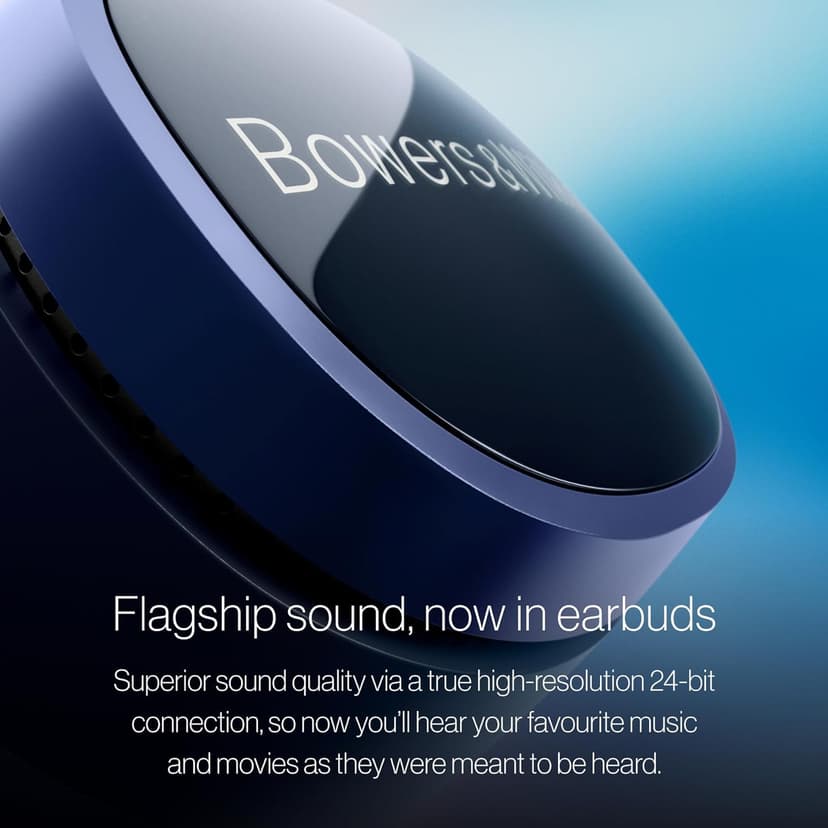 Bowers & Wilkins Pi8 Wireless Earbuds (Midnight Blue), in-Ear Bluetooth Earphones with Qualcomm Chipset & aptX Lossless, Active Noise Cancelling Earbuds, 3 Built-in Mics, 15-Min Quick Charging