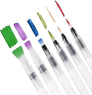 Mr. Pen- Watercolor Brush Pens, 6 pcs, Watercolor Brushes Set, Water Brush Pen, Water Color Pens, Refillable Brush Pen