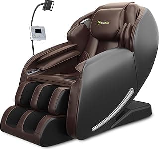 Real Relax 2025 Massage Chair Full Body,Zero Gravity 3D SL-Track Shiatsu Massage Recliner Chair with Heat Body Scan Bluetooth Foot Roller APP Control, Child Lock, Favor-06,Brown