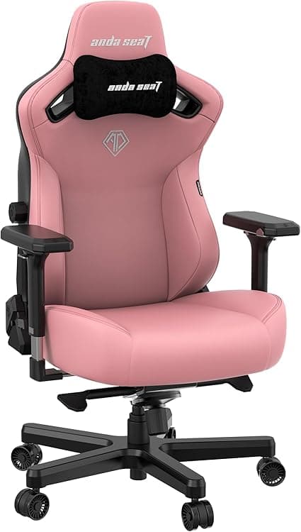 Anda Seat Kaiser 3 XL Gaming Chairs for Adults - Ergonomic Pink PVC Leather Gaming Chair with Lumbar Support, Comfortable Office Seat with Neck Support - Heavy Duty Wide Gamer Seat