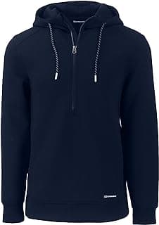 Cutter & Buck mens Roam Eco Half Zip Recycled Mens Pullover Hoodie