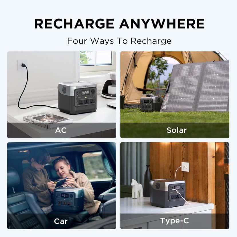 EF ECOFLOW Portable Power Station RIVER 2 Pro, 768Wh LiFePO4 Battery, 70 Min Fast Charging, 4X800W AC Outlets, Solar Generator for Outdoor Camping/RVs/Home Use