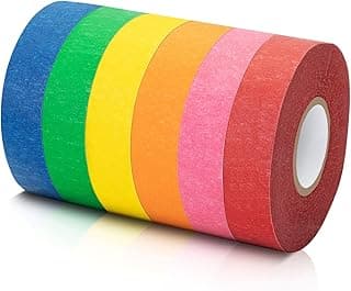 Mr. Pen- Colored Masking Tape, Painters Tape for Arts and Crafts, 6 Pack, Drafting Craft Tape, Labeling Paper Tape, Masking Tape, Colorful Artist Tape, Art Tape