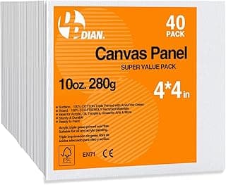 Canvas Boards for Painting 4x4 Inch, 40-Pack Bulk Canvas Value Pack - Art Supplies Blank Paint Canvas Panels for Kids, Adults, Acrylic, Oil, Watercolor, Tempera, Gouache