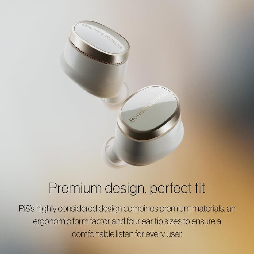 Bowers & Wilkins Pi8 Wireless Earbuds (Midnight Blue), in-Ear Bluetooth Earphones with Qualcomm Chipset & aptX Lossless, Active Noise Cancelling Earbuds, 3 Built-in Mics, 15-Min Quick Charging