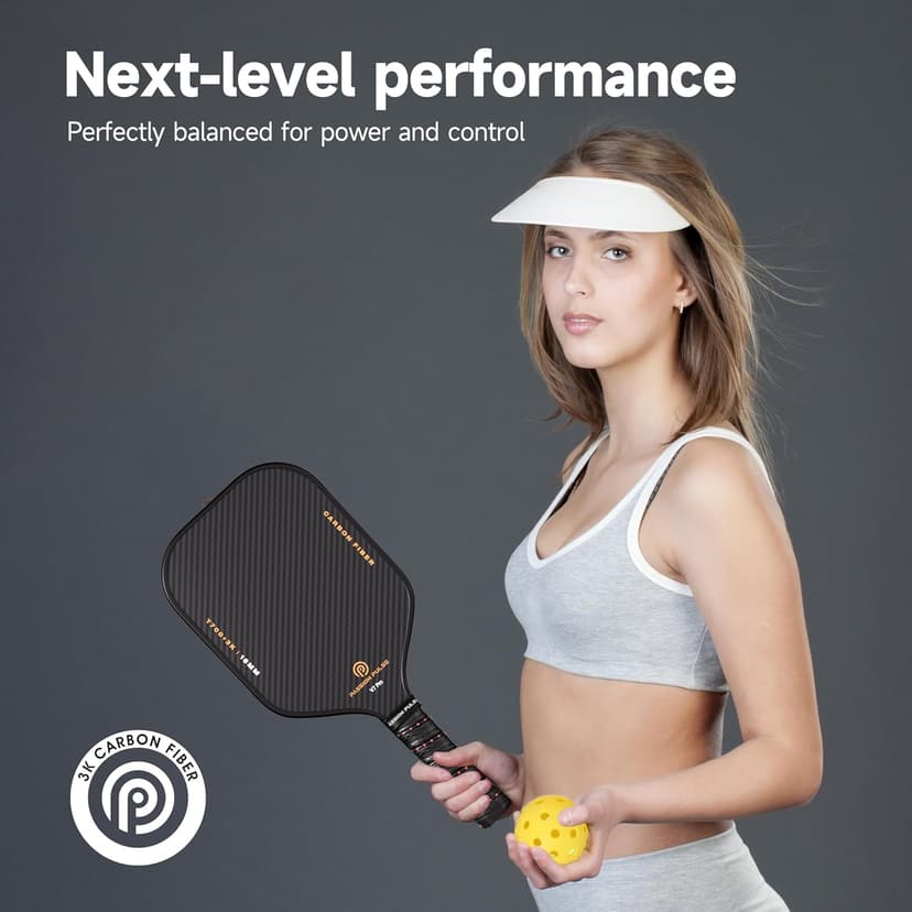 V7 Pro Pickleball Paddle – 3K Raw Carbon Fiber Pickle Ball Paddles with 16mm Polypropylene Core, 3D PulseGrip Handle, – Pickleball Rackets Ideal for All Skill Levels