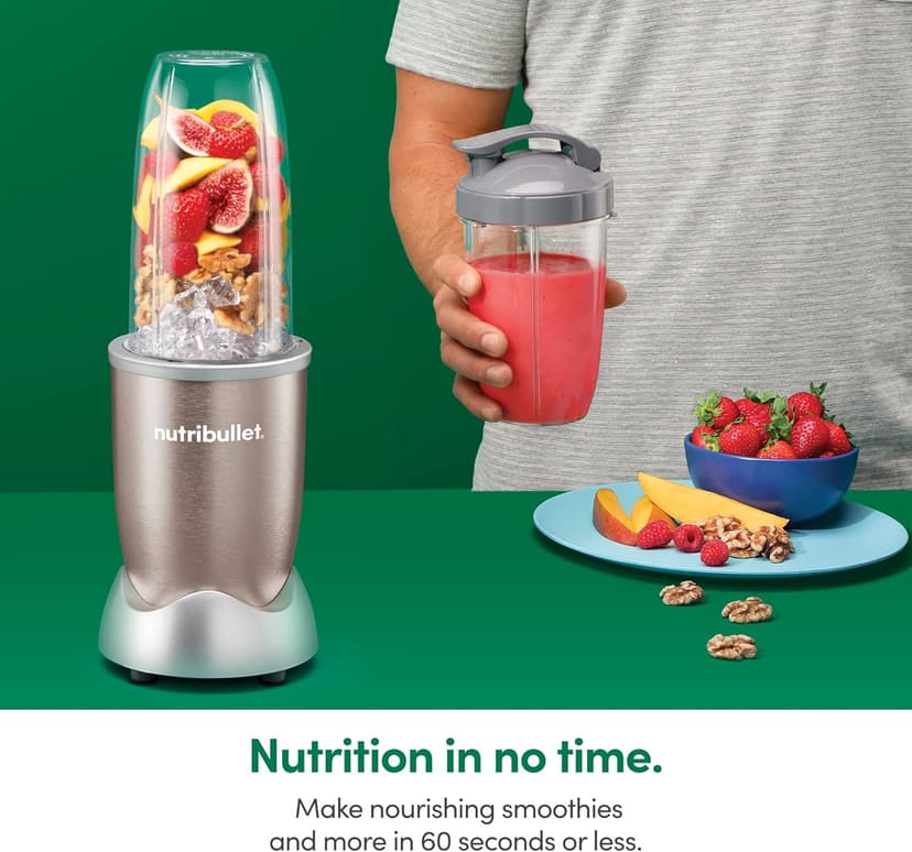 nutribullet Pro 900 Watt Personal Blender - 13-Piece High-Speed Blender/Mixer System, Champagne