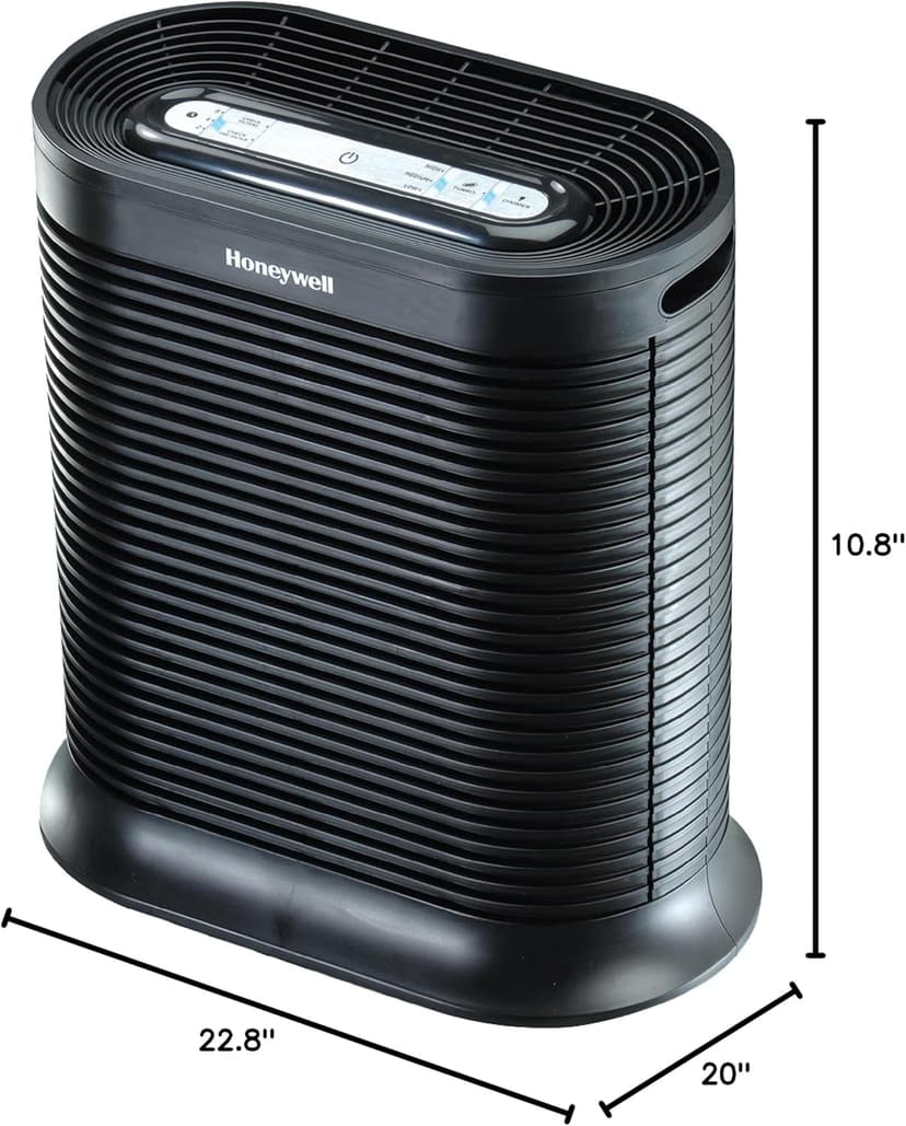 Honeywell HPA300 HEPA Air Purifier for Extra Large Rooms - Microscopic Airborne Allergen+ Dust Reducer, Cleans Up To 2250 Sq Ft in 1 Hour - Wildfire/Smoke, Pollen, Pet Dander – Black