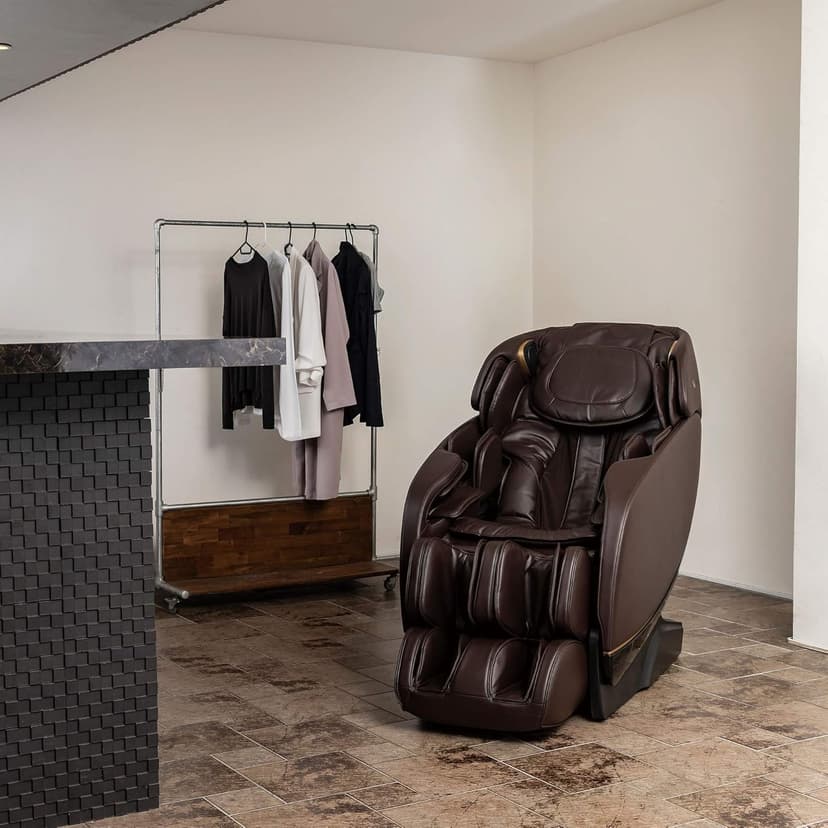 Inner Balance Jin 2.0 - Deluxe Heated SL Track Zero Gravity Massage Chair | Full Body Compression | Lumbar Heat Therapy | 6 Auto-Courses | Bluetooth Speaker (Espresso)