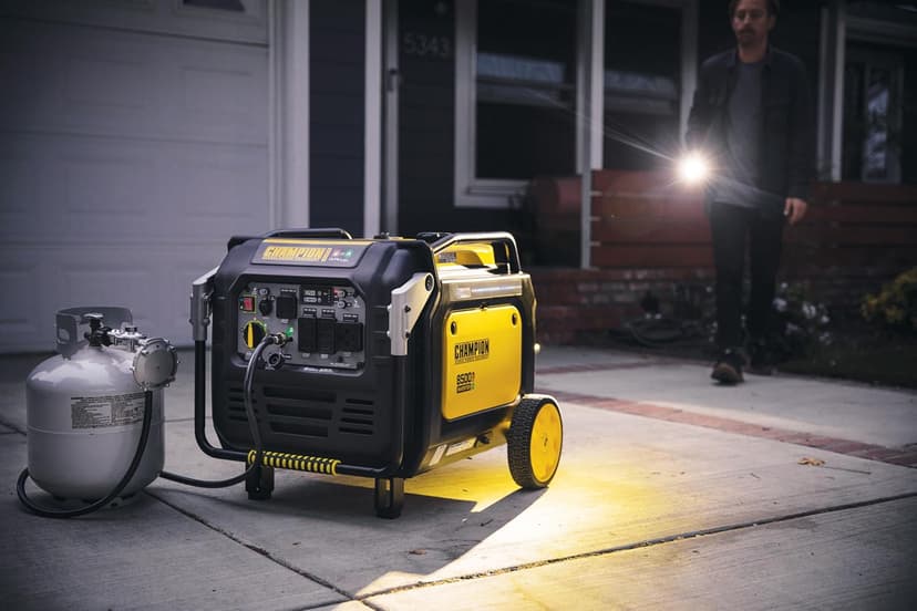 Champion Power Equipment 8500-Watt Electric Start Dual Fuel Home Backup Portable Inverter Generator with Quiet Technology and CO Shield