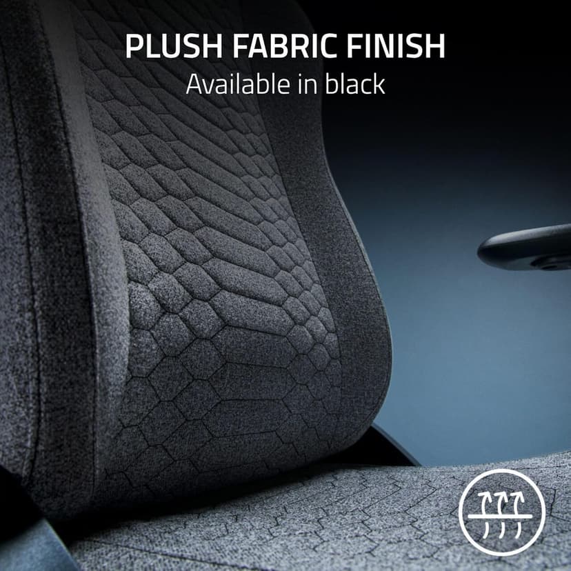 Razer Iskur V2 X Ergonomic Gaming Chair: Built-in Lumbar Support - Widened Seat - High Density Foam Cushions - Adjustable 152 Degree Recline - 2D Armrests - Plush Fabric Finish - Light Gray Edition