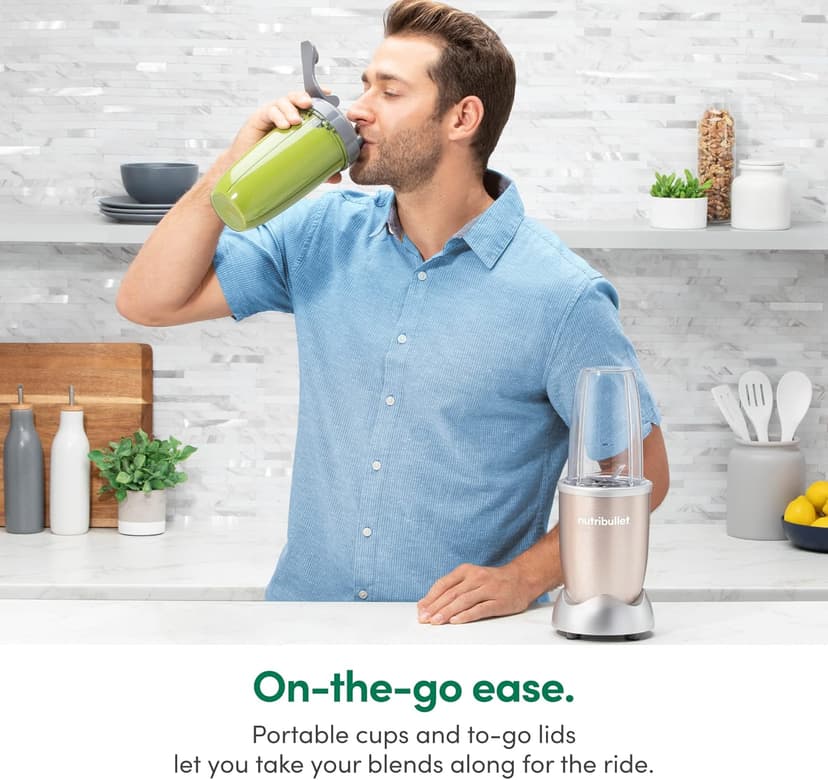 nutribullet Pro 900 Watt Personal Blender - 13-Piece High-Speed Blender/Mixer System, Champagne