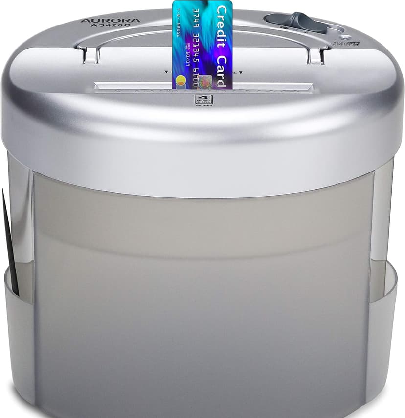 Aurora AS420C Desktop-Style Cross-Cut Paper Shredder, 4-Sheet Crosscut Desktop