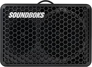 SOUNDBOKS Go - Portable Bluetooth Speaker - USB-C Charging Battery - Compact Performance Speaker for On The Go - Splash and Shockproof - 40 Hours Battery Life - 121 dB (Black)