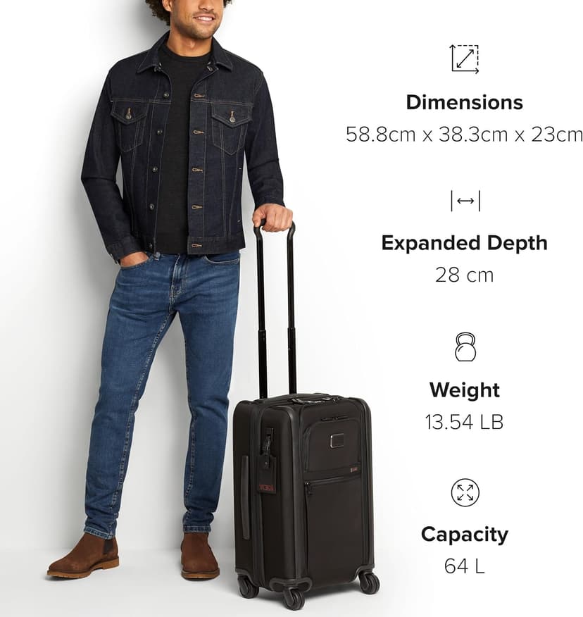 TUMI - Alpha International Dual Access 4-Wheeled Carry-on - Expandable, Durable and Compact Luggage with Removable Garment Bag