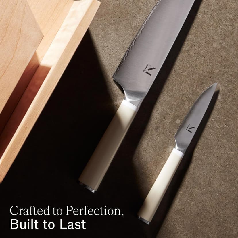 Material, Knife Trio, Carbon Stainless Steel Japanese Chef's Knife for Chopping and Cutting, Razor-Sharp Strong Blade, Cool Neutral, Material Kitchen