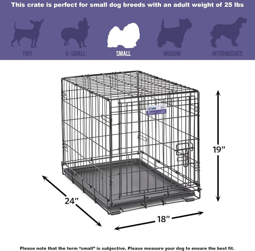 MidWest Homes for Pets Newly Enhanced Single & Double Door iCrate Dog Crate, Includes Leak-Proof Pan, Floor Protecting Feet, Divider Panel & New Patented Features