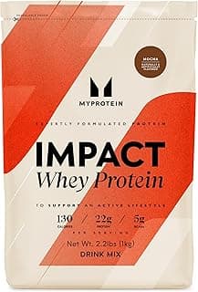Myprotein Impact Whey Protein Powder, 2.2 Lbs (31 Servings) Mocha, 22g Protein & 5g BCAA Per Serving, Shake for Superior Performance