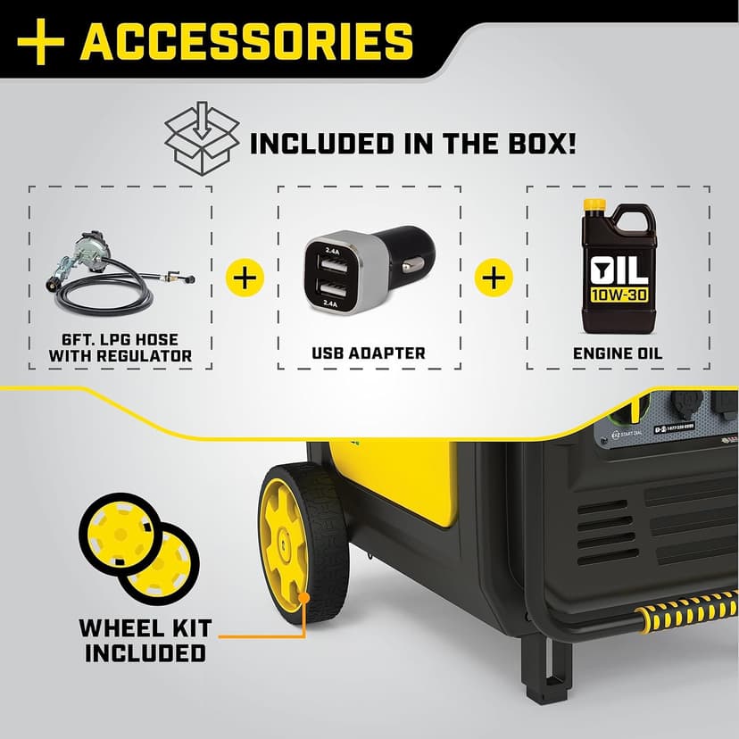 Champion Power Equipment 8500-Watt Electric Start Dual Fuel Home Backup Portable Inverter Generator with Quiet Technology and CO Shield