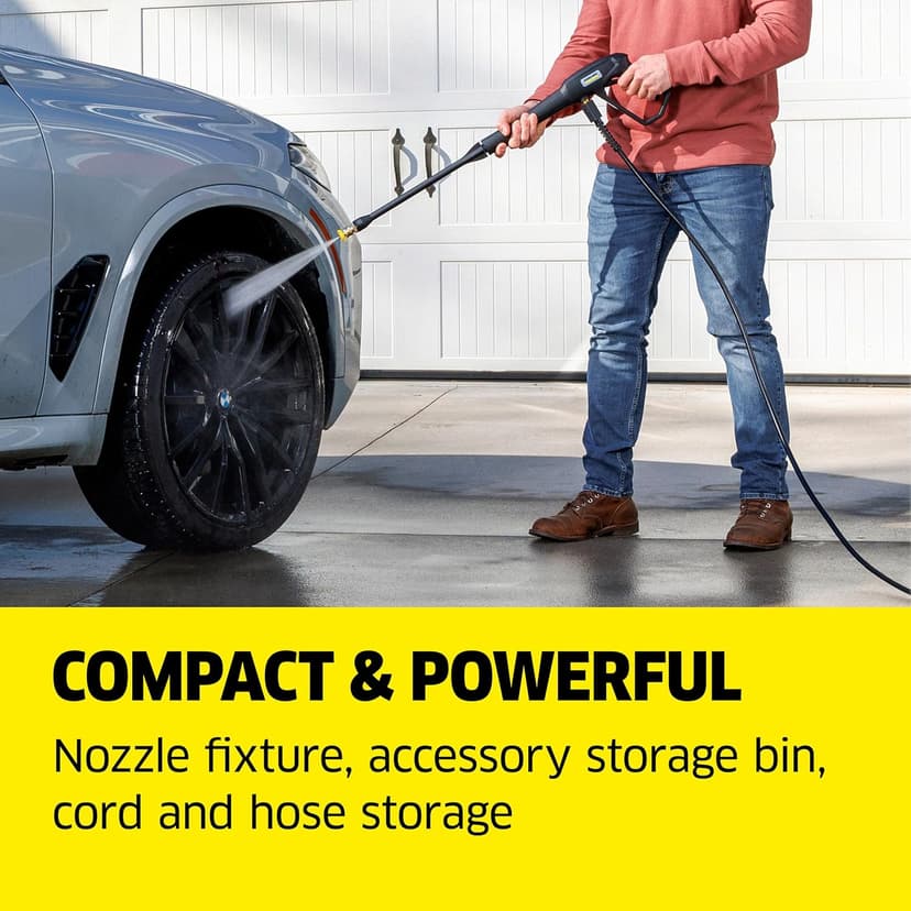 Kärcher Pressure Washer K1700 Cube, CETA Certified, 3 Spray Nozzles, Detergent Tank, for Cars, Driveways, Siding, Patios, 1.2 GPM