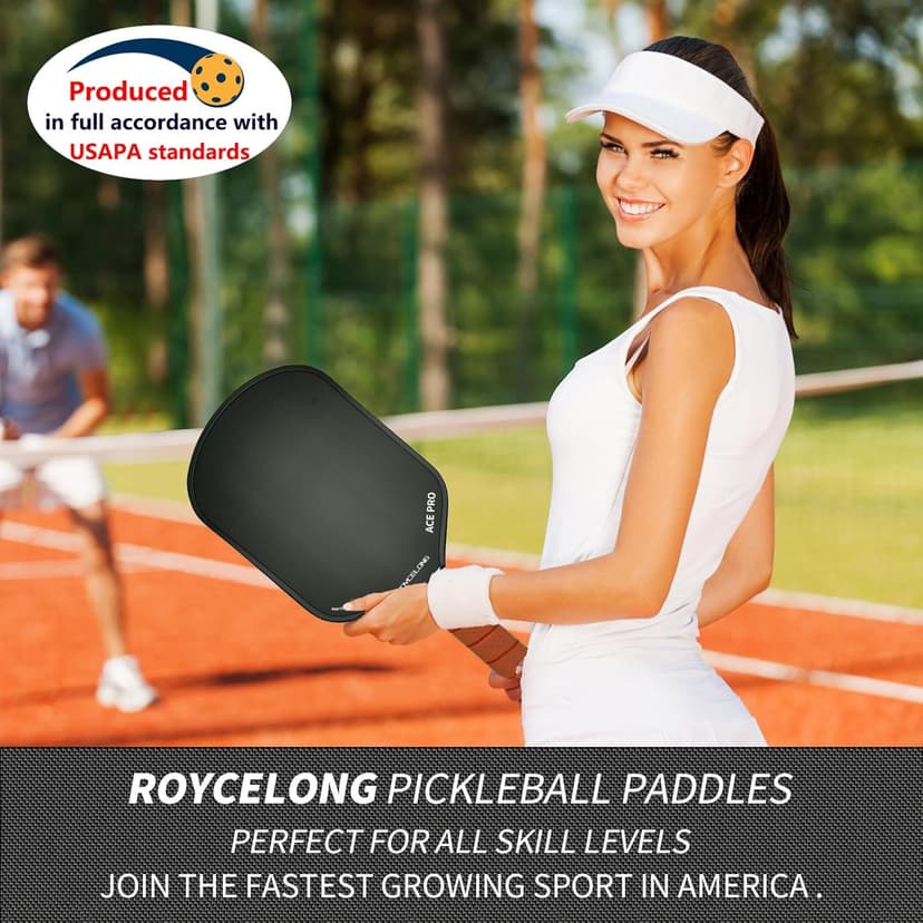 Pickleball Paddles Pickleball Rackets T700 Carbon Fiber Surface Pickle Ball Training Paddle for Beginners to Advanced Players USAPA Compliant 16mm Core Portable Bag