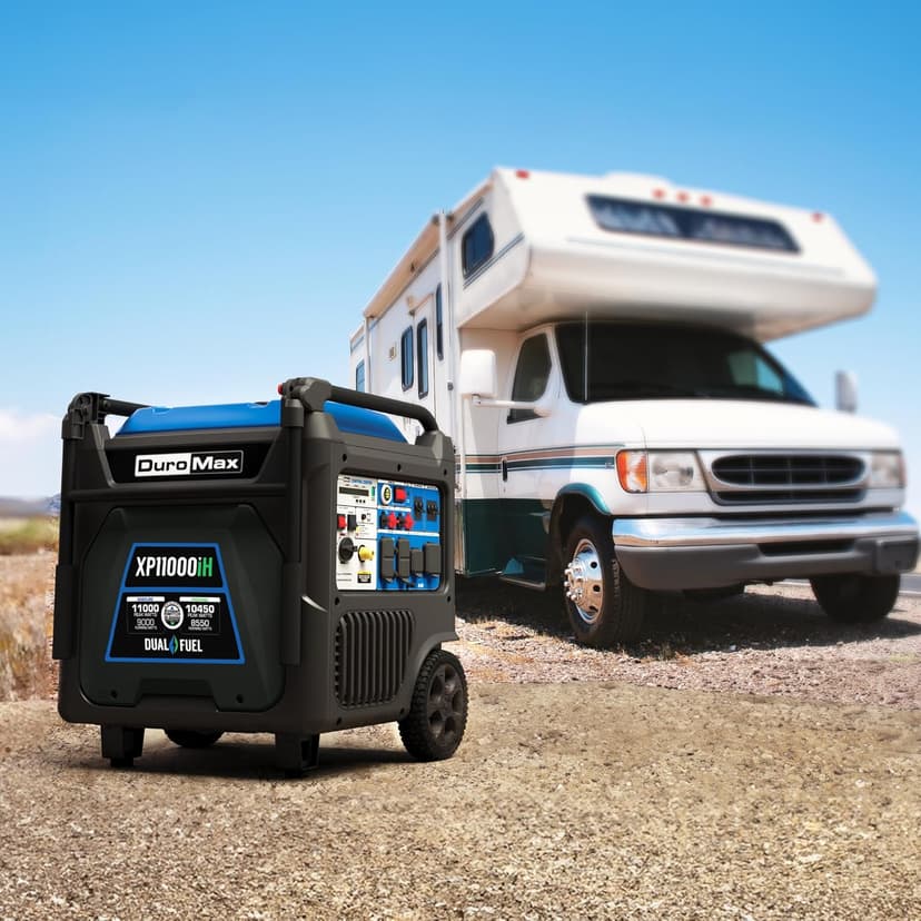 DuroMax XP11000iH 11,000-Watt Dual Fuel Portable Digital Inverter Generator - Gas & Propane, Remote Electric Start, Transfer Switch Ready, RV & Emergency Ready