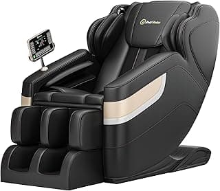 Real Relax Massage Chair, Full Body Zero Gravity Massage Recliner, with Auto Modes, Waist Heating, LCD, Bluetooth, Foot Massage, Black