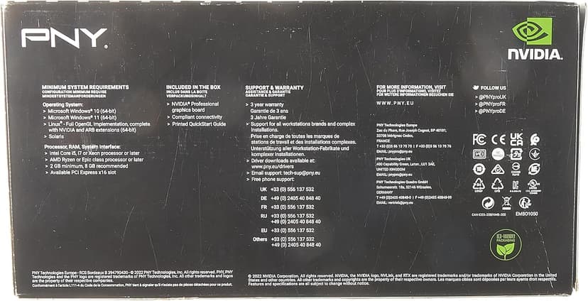 PNY VCNRTXA6000-PB NVIDIA 48GB GDDR6 Graphics Card