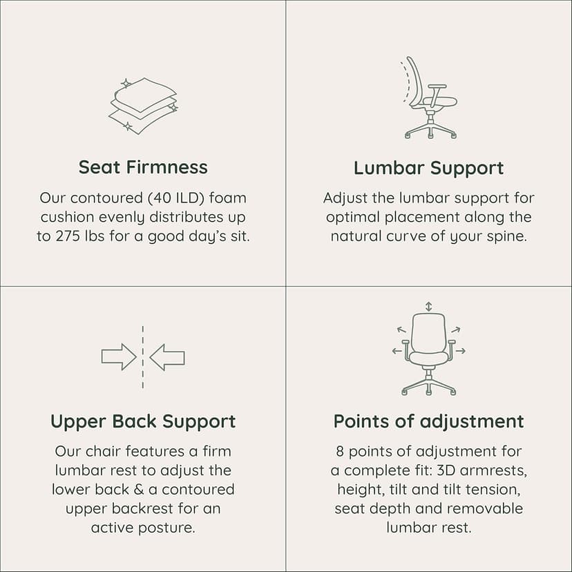 Branch Ergonomic Chair - A Versatile Desk Chair with Adjustable Lumbar Support, Breathable Mesh Backrest, and Smooth Wheels - Experience Optimal Comfort and Support - All Black