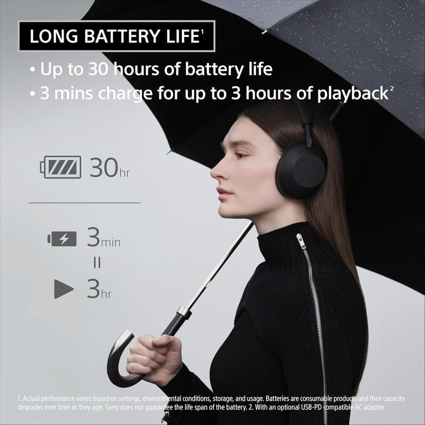 Sony WH-1000XM6 The Best Wireless Noise Canceling Headphones, HD NC Processor QN3, 12 Microphones, Adaptive NC Optimizer, Mastered by Engineers, Studio-Quality, 30-Hour Battery, Black