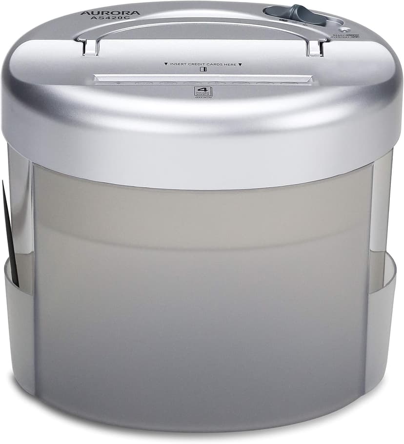 Aurora AS420C Desktop-Style Cross-Cut Paper Shredder, 4-Sheet Crosscut Desktop
