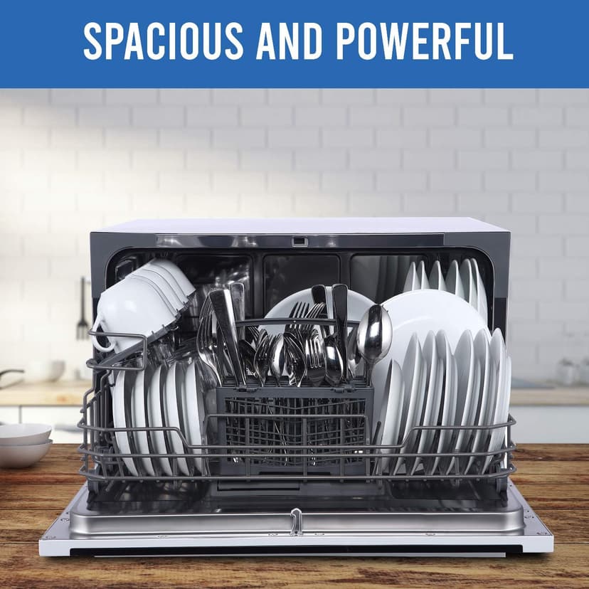 Farberware Portable Countertop Dishwasher - 7-Program System for Home, RV, and Apartment - Wash Dishes, Glass, and Baby Products - Hookup Required