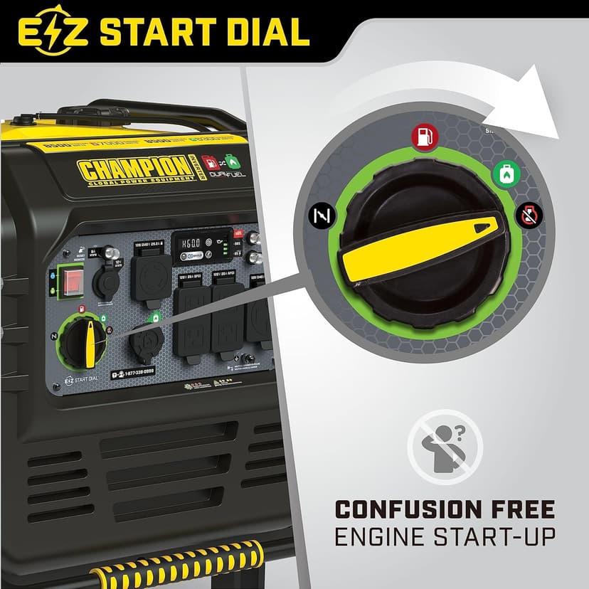 Champion Power Equipment 8500-Watt Electric Start Dual Fuel Home Backup Portable Inverter Generator with Quiet Technology and CO Shield