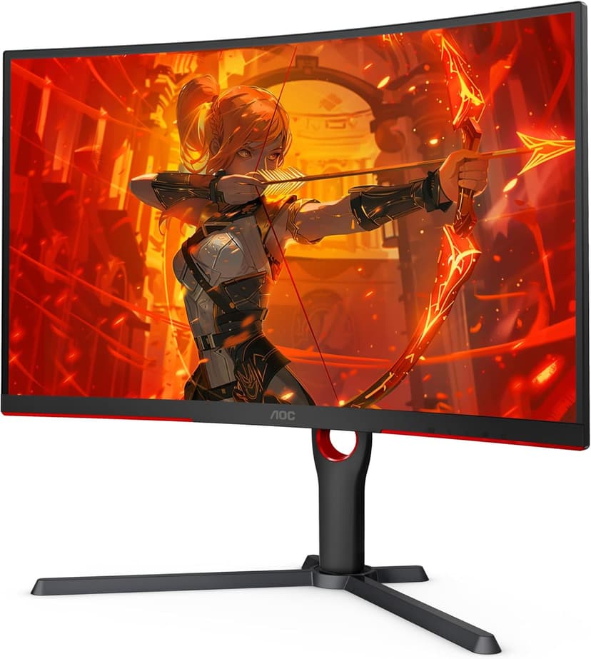 AOC CQ27G3Z 27" Curved Gaming Monitor, QHD 2K 2560x1440, 1000R VA, 240Hz 0.5ms, FreeSync Premium, Height Adjustable Stand, Xbox PS5 Switch, 3-Year Zero-Bright-dot,Black