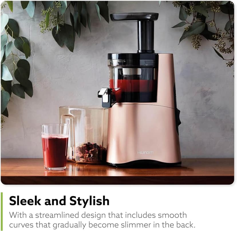 Hurom H-AA Cold Press Juicer Machine, Easy to Clean Masticating Slow Juicer, Coarse Strainer, Adjustable Lever, Minimal Juice Pulp, High Nutrient Extraction (Black)