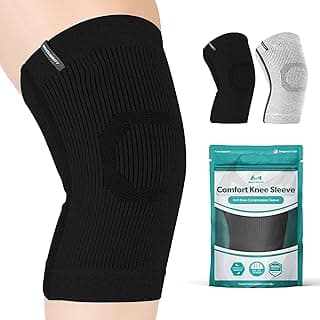 BraceAbility Plus Size Knee Brace - Compression Sleeve for Knee Pain, Arthritis, Swelling, Osteoarthritis, Meniscus Tear, Joint Support for Women and Men (XL/2XL Black)
