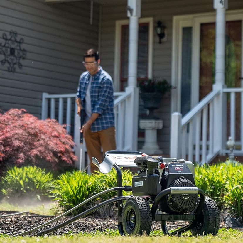 SIMPSON 3200PSI Gas Pressure Washer, 2.5GPM, Honda GC190 Engine, Spray Gun, 5 Nozzle Tips, 25ft Hose, 49 States