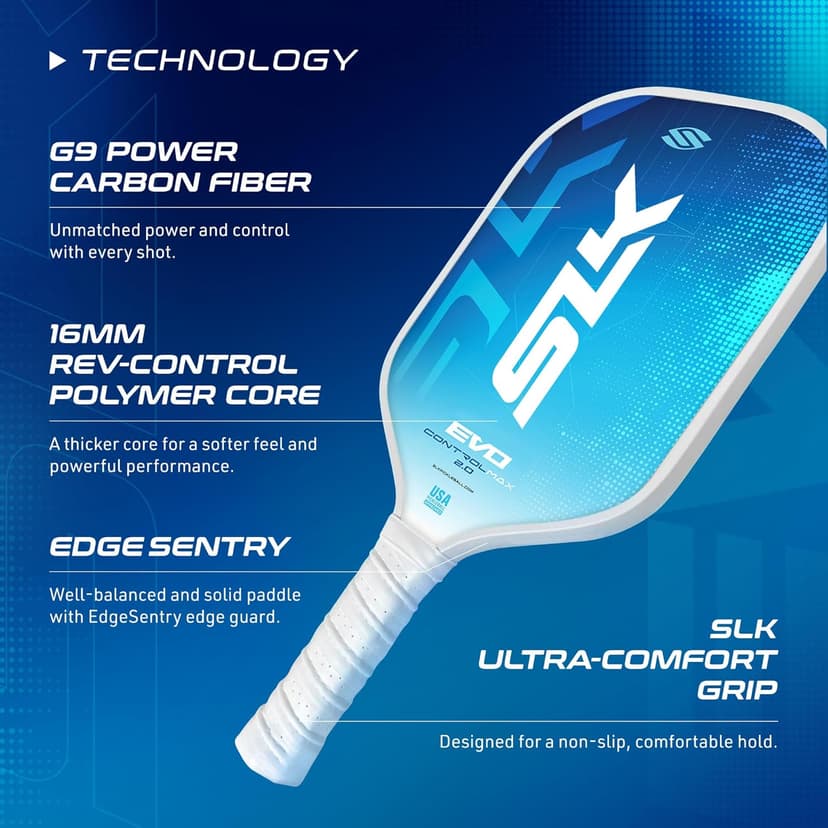 Selkirk Sport SLK Evo Pickleball Paddles | Evo Power | Evo Control | Evo Hybrid | Fiberglass or Carbon Fiber Pickleball Paddle