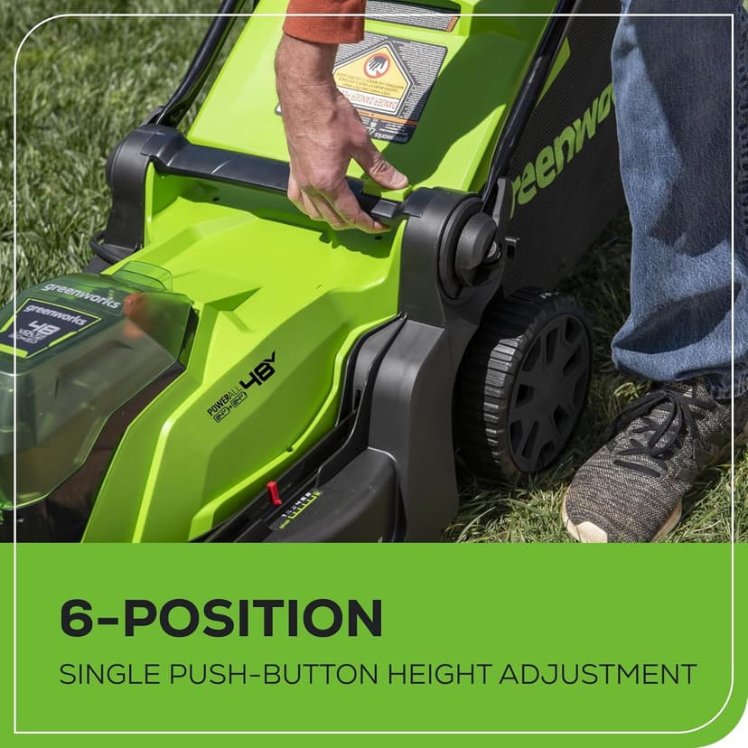 Greenworks 48V (2 x 24V) 17" Cordless (Push) Lawn Mower (125+ Compatible Tools), (2) 4.0Ah Batteries and Dual Port Rapid Charger Included
