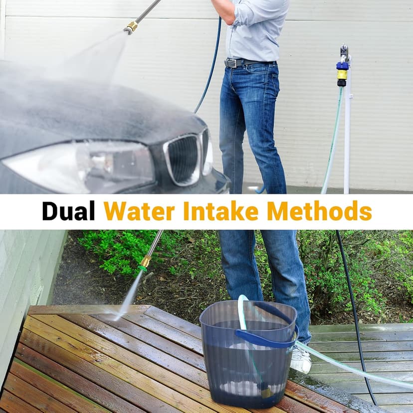 Rock&Rocker Electric Pressure Washer, Power Washer 2150PSI Max 2.6 GPM Power Washer with Hose Reel, 4 Quick Connect Nozzles, Soap Tank, for Fence, Green (HRX14P-2)