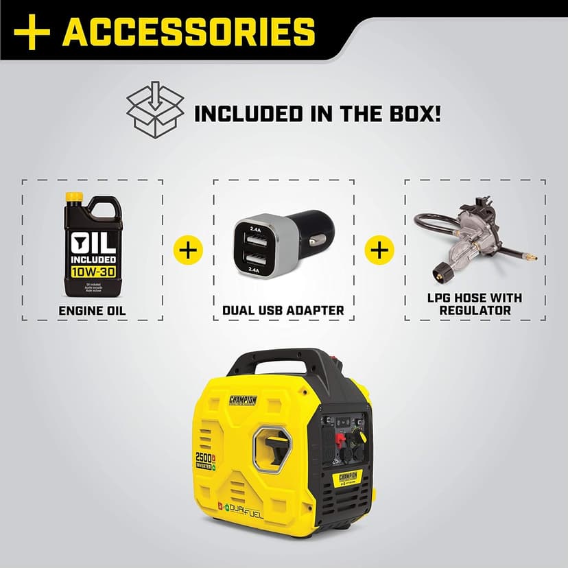 Champion Power Equipment 2500-Watt Ultralight Portable Dual Fuel Inverter Generator