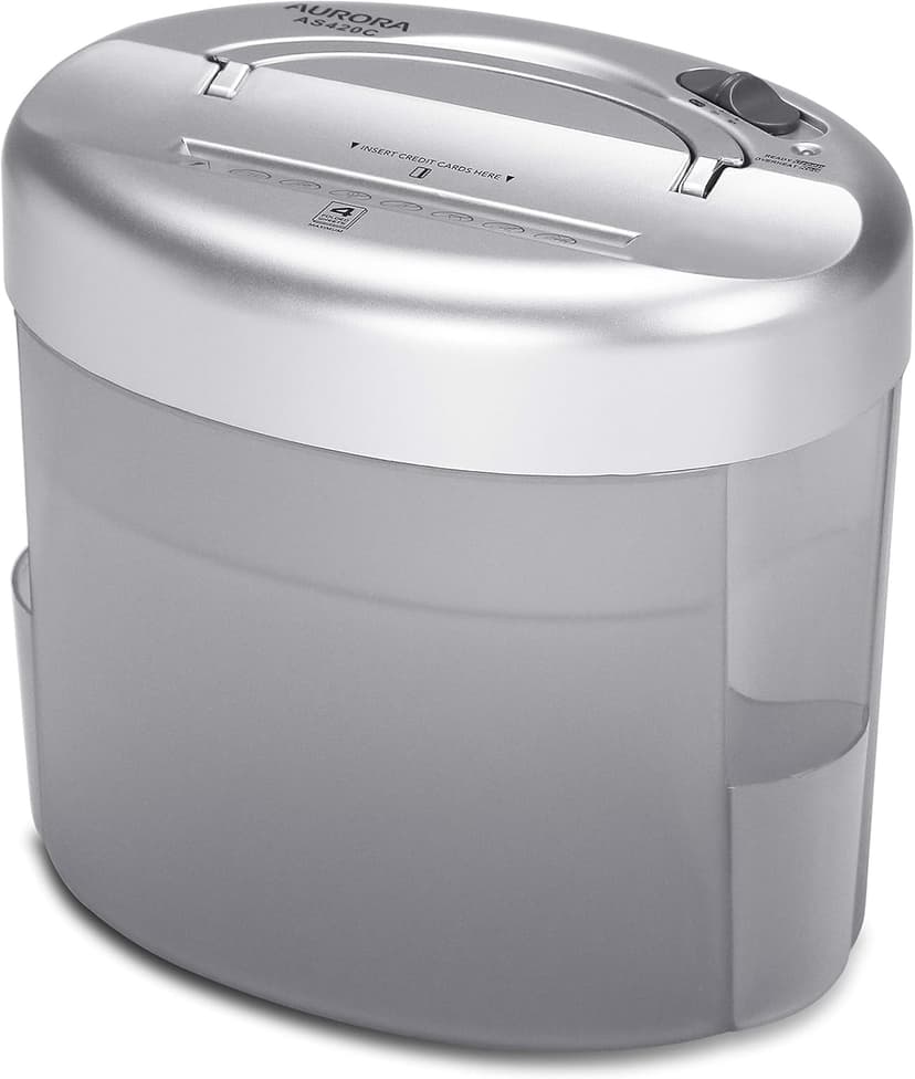 Aurora AS420C Desktop-Style Cross-Cut Paper Shredder, 4-Sheet Crosscut Desktop