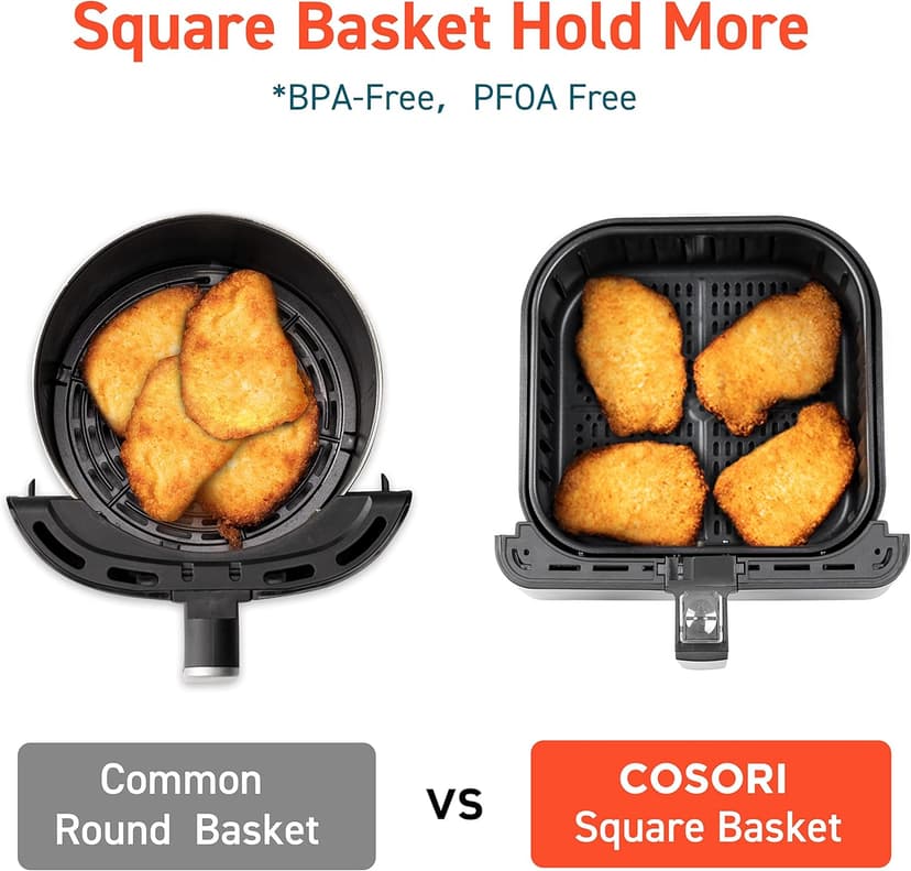 COSORI Air Fryer Pro Smart 5.8QT that Roast, Bake, 3-Way Control, 12-IN-1 Customizable Functions, Online Recipes, Detachable Basket, Works with Alexa & Google Assistant