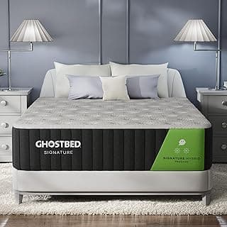GhostBed Signature Hybrid 12” Twin XL Mattress – Cooling Memory Foam & Innerspring Hybrid Bed – Medium-Firm Comfort, Pressure Relief, Edge Support, CertiPUR-US Certified, Made in USA