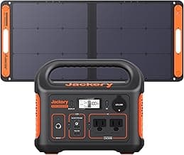 Jackery Solar Generator 300, 293Wh Backup Lithium Battery with 1XSolar Panel SolarSaga 100W, 110V/300W Pure Sine Wave AC Outlet for RV Outdoors Camping Travel Blackout