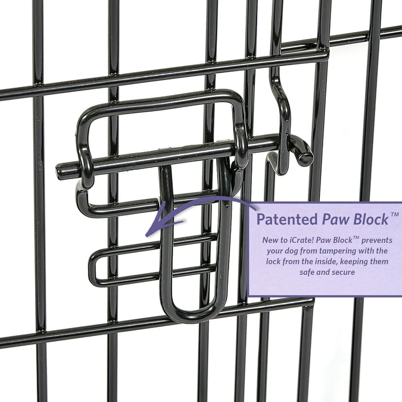 MidWest Homes for Pets Newly Enhanced Single & Double Door iCrate Dog Crate, Includes Leak-Proof Pan, Floor Protecting Feet, Divider Panel & New Patented Features