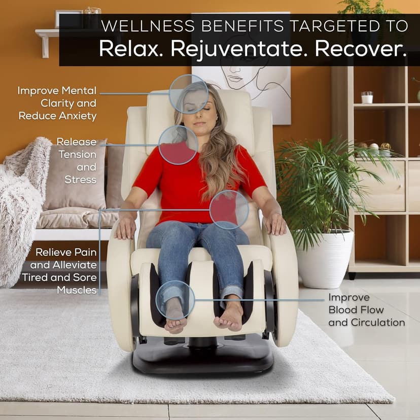 Human Touch WholeBody 7.1 Living Room Recliner Massage Chair - Full Body Professional Grade Personal Massage - Relaxation w Heat for Targeted Stress + Muscle Pain Relief with Foot Calf - Black