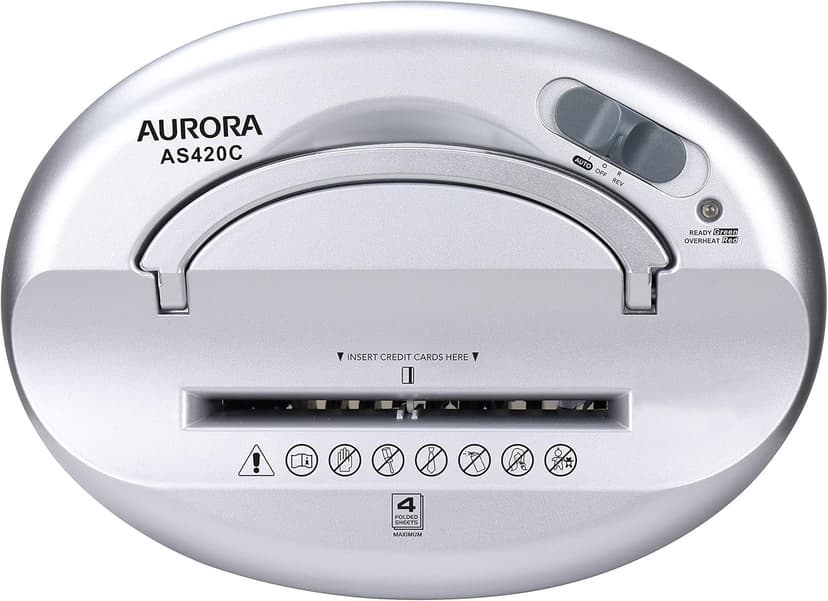 Aurora AS420C Desktop-Style Cross-Cut Paper Shredder, 4-Sheet Crosscut Desktop