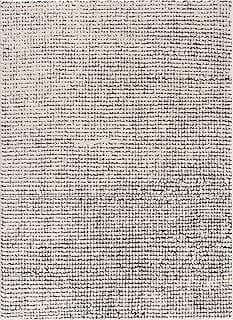 BoutiqueRugs Keita Contemporary Mosaic Area Rug - High Pile Fluffy Soft Shag Carpet for Living Room, Bedroom - Black and White - 7'10" x 10' (8x10)